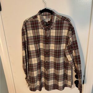 Orvis Men's Casual Plaid Shirt - Red, Black, and Cream
